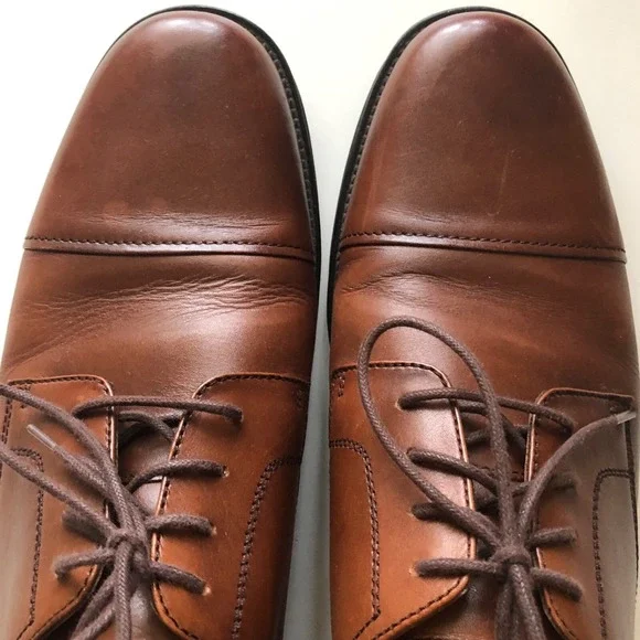 Chaps Mens Shoes 11M Oxfords Leather Lace Up Brown Dress/ Work Formal - Picture 3 of 6